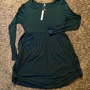 Elegant Green Long Sleeve Dress
